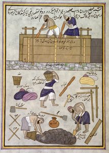 Acrescentar.ou.1717 Um construtor de paredes de lama (aguarela sobre papel) de Indian School