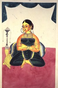 Adicionar ou 906 A Courtesan sentada de pernas cruzadas ao lado de um tubo 