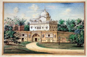 Templo de Akali Amritsar, do Reino do Punjab, seus governantes e chefes, volume II, um volume de 30 estudos em aquarela de um artista indiano não identificado, cerca de 1840 (wc no papel) de Indian School