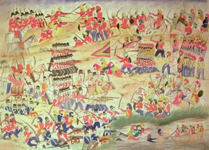 Um incidente durante as guerras sikhs, (wc no papel) de Indian School