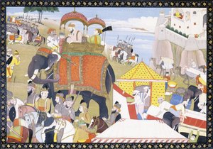 Uma ilustração do Hamir Hath, início do século XIX de Indian School
