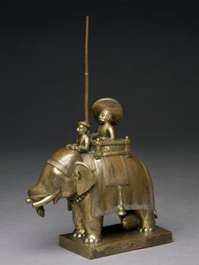 Um oficial montando um elefante, 1795 (latão)