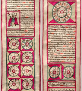Carta astrológica (caneta e tinta e wc no papel) de Indian School