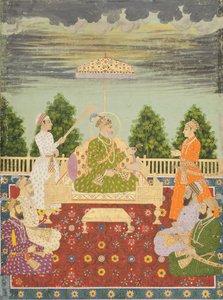 Bahadur Shah com seus quatro filhos e um neto, c.1710 de Indian School