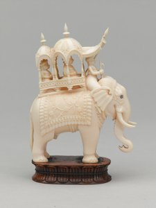 Rei negro, peça de xadrez, Índia, 1820 cerca de Indian School