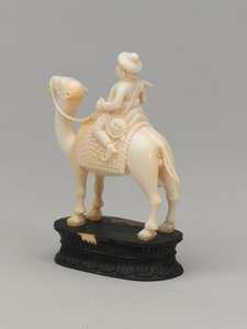 Cavaleiro negro, peça de xadrez, Índia, 1820 cerca de Indian School