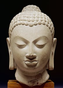 Cabeça de Buda, cultura Sarnath, 500 AD (arenito amarelo)
