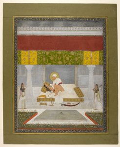 Chitarman II (Kalyan Das), Muhammad Shah Making Love, c.1735 (guache sobre papel) de Indian School