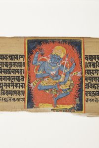 Dancing Heruka, c.1150-1200 (wc & tinta opaca na folha de palmeira) de Indian School