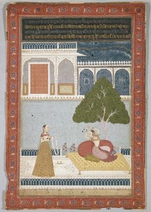 Desvarati Ragini, datado de 1768 (tempera sobre papel) de Indian School