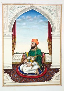 Fakir Syad Aziz-o-Deen, do Reino do Punjab, seus governantes e chefes, volume I, um volume de 27 estudos em aquarela de um artista indiano não identificado, c.1840 (wc no papel) de Indian School
