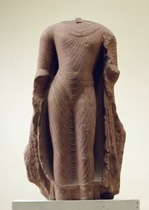 Figura de um Buda em pé, Jamalpur, Mathura (arenito vermelho)