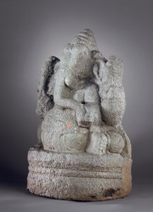 Ganesha, do século XII ao XIII (granito) de Indian School