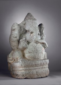 Ganesha, do século XII ao XIII (granito) de Indian School
