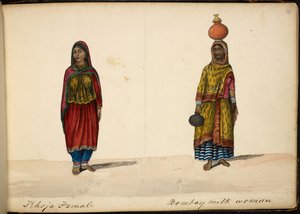 Mulher Khoja; Vendedora de leite de Bombaim de Indian School