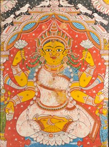 Lakshmi (pintura de parede) de Indian School