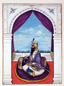 Marajá Karak Singh, do Reino do Punjab, seus Governantes e Chefes, volume I, um volume de 27 estudos em aquarela de um artista indiano não identificado, c.1840 (wc) de Indian School