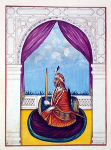 Marajá Nao Nihal Singh, do Reino do Punjab, seus Governantes e Chefes, volume I, um volume de 27 estudos de aquarela de um artista indiano não identificado, c.1840 (wc on paper) de Indian School