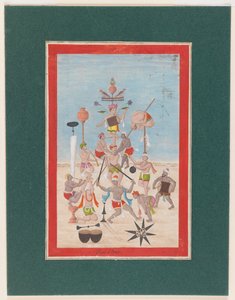 Pintura em miniatura, c.1810 (wc no papel) de Indian School