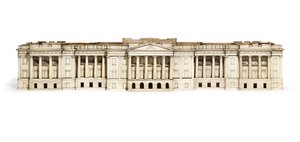 Maquete do Palácio Hazarduari, Murshidabad, c.1835 (marfim e madeira) (ver também 1679664-5) de Indian School