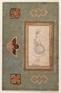 Retrato de Kuka Azam Shah, c.1640 (tinta no papel) de Indian School