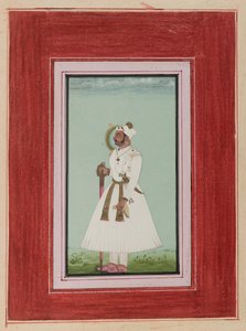Retrato de Rao Vir Singh, c.1780-1790 (wc opaco e ouro sobre papel) de Indian School