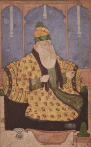 Retrato de um xeque sufi, c.1670 (wc opaca e ouro sobre papel) de Indian School