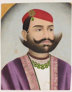 Retrato de um homem, possivelmente no início do século XX (guache sobre cartão) de Indian School