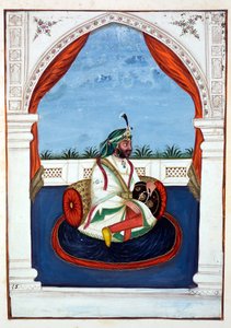 Rajah Lal Singh, do Reino do Punjab, seus governantes e chefes, volume I, um volume de 27 estudos em aquarela de um artista indiano não identificado, c.1840 (wc on paper) de Indian School