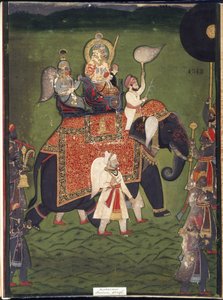 Rana Jawan Singh de Mewar (aguarela sobre papel) de Indian School