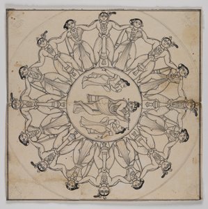 Rasa-lila (Desenho) (tinta e leve tinta no papel) de Indian School