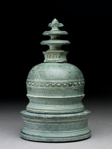 Relicário na forma de uma stupa (xisto verde) de Indian School