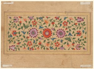 Rolagem de videiras florais, 1755 de Indian School