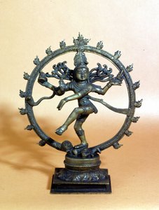 Shiva dançando no círculo de fogo e esmagando o espírito do mal. Século XVIII. , Milão de Indian School