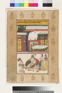 Shri Raga, 1680 (wc opaca e ouro no papel) de Indian School