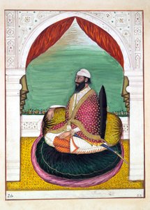 Sirdar Mangal Singh, do Reino do Punjab, seus Governantes e Chefes, volume I, um volume de 27 estudos de aquarela de um artista indiano não identificado, c.1840 (wc on paper) de Indian School
