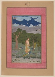 Sorath Ragini, Índia, Hyderabad, cerca de 1760; Álbum Johnson 37, n.º 24 (tinta, cores e ouro sobre papel) de Indian School