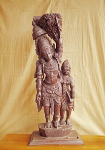 Sri Rama e Hanuman (madeira)