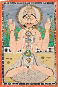 O Corpo Sutil e os Chakras, Punjab Hills, c.1850 de Indian School