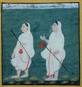 Dois Jain Ascetics with Matted Hair (jati) Religious Mendicants, Udaipur, c.1810-20 (gouache no papel) de Indian School