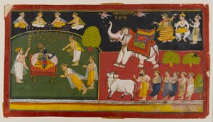 Cena não identificada, Aurangabad, c.1725 (wc no papel) de Indian School