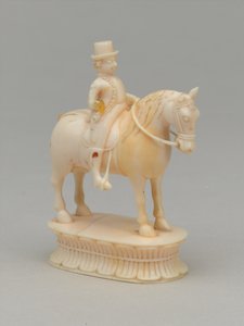 Cavaleiro branco, peça de xadrez, Índia, 1820 por volta de de Indian School