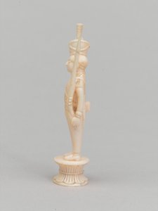 Peão branco, peça de xadrez, Índia, 1820 cerca de Indian School