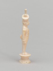 Peão branco, peça de xadrez, Índia, 1820 cerca de Indian School