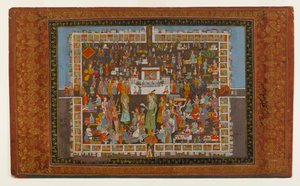 Yusuf e Zulaykha, 1875-1900 (wc opaco e ouro no papel) de Indian School