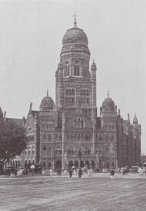 Bombaim / Mumbai: O Gabinete Municipal (fotografia a preto e branco) de Indian photographer