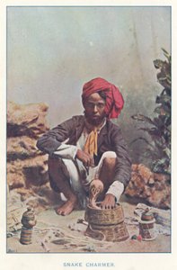 Nativos da Índia: Encantador de Serpentes (foto colorida)