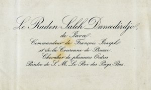 Cartão de visita de Raden Saleh Danoedirdgio, c.1850-80 de Indonesian School