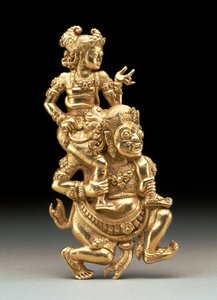 Sutasoma e Kalmasapada (ouro repousse) de Indonesian School