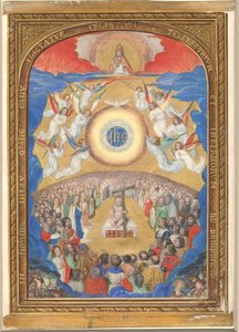 Folha Manuscrito com Adoração ao Santo Nome, de um Livro de Horas, após 1530 . de Influence of Simon Bening